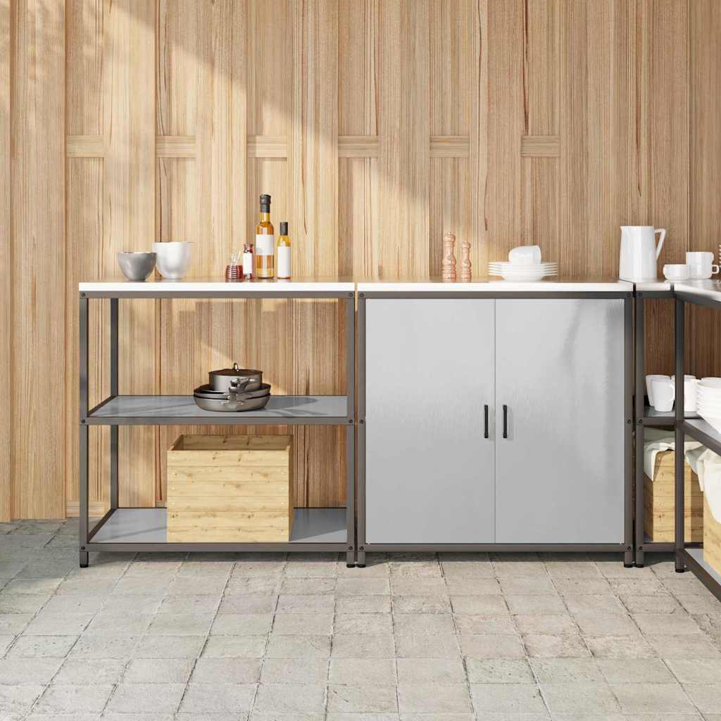 Keukenopslag set met plank 2 pcs Zilver Roestvrij staal