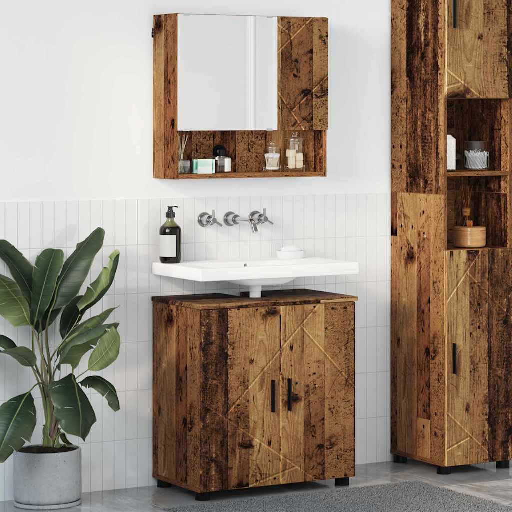 Badkamermeubelset 2 st Oud Hout 61 x 35 x 64 cm