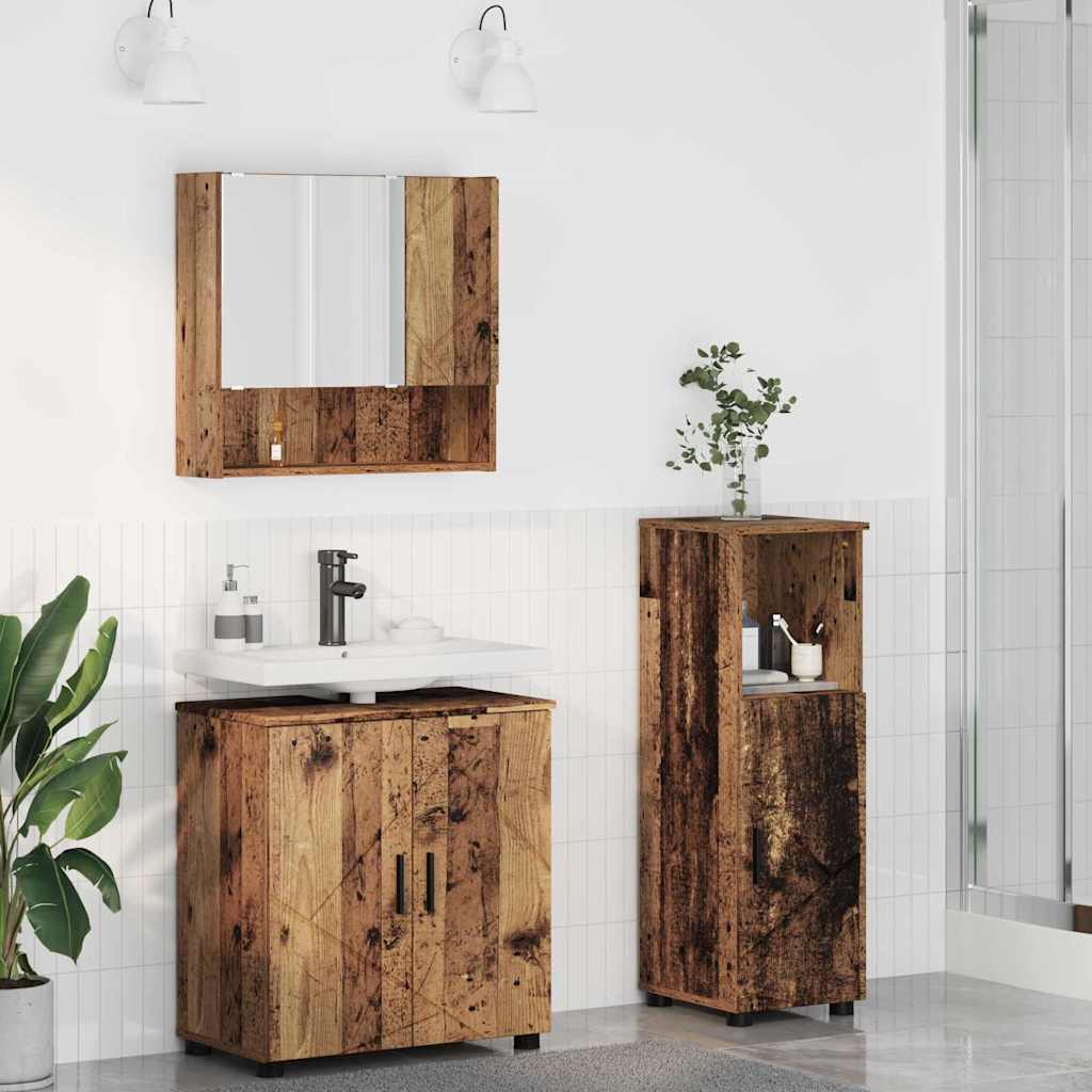 Badkamermeubelset 3 st Oud Hout 61 x 35 x 64 cm