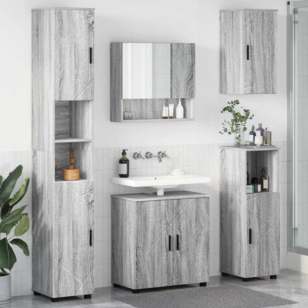 Badkamermeubelset 5 st Grijs Sonoma 61 x 35 x 64 cm
