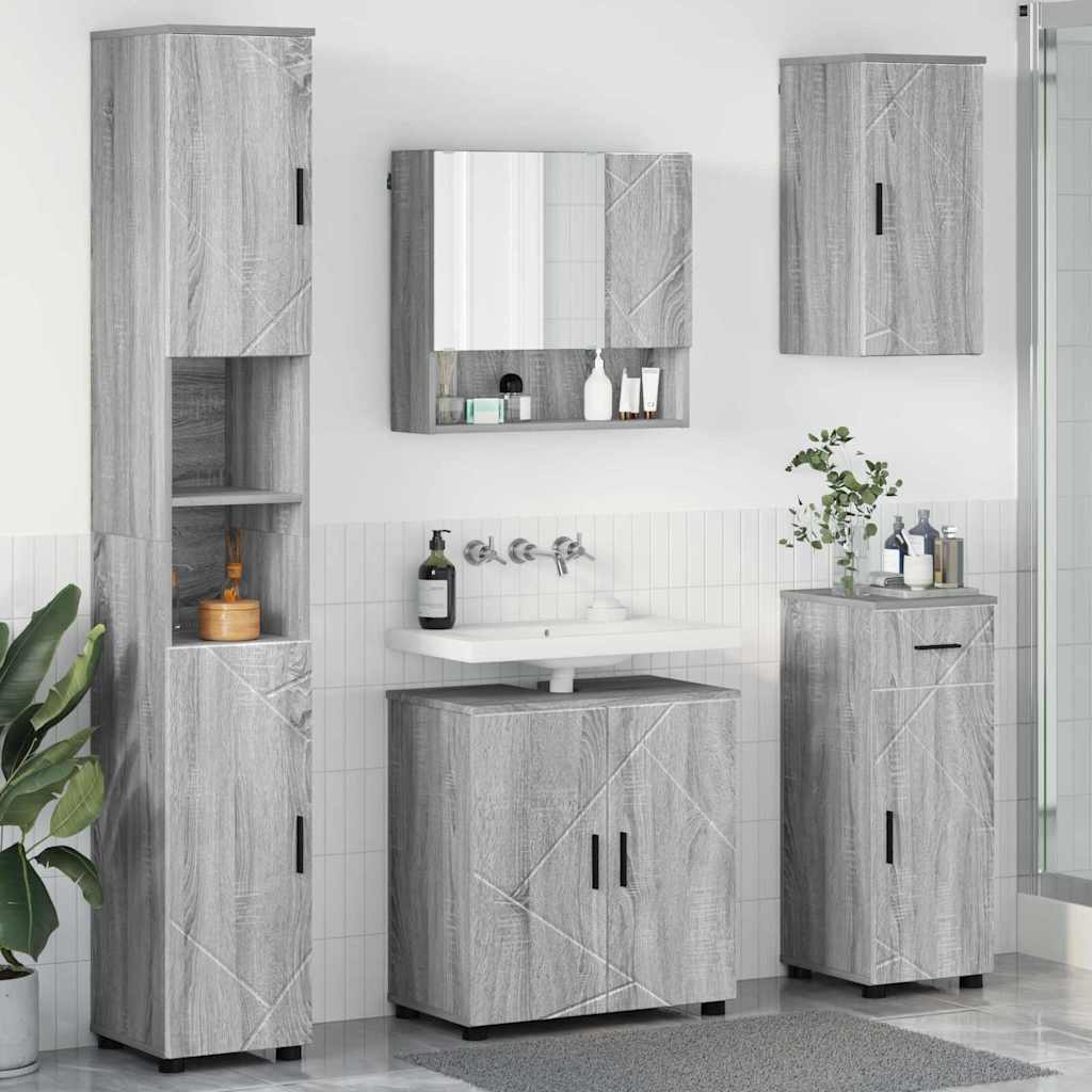 Badkamermeubelset 5 st Grijs Sonoma 61 x 35 x 64 cm
