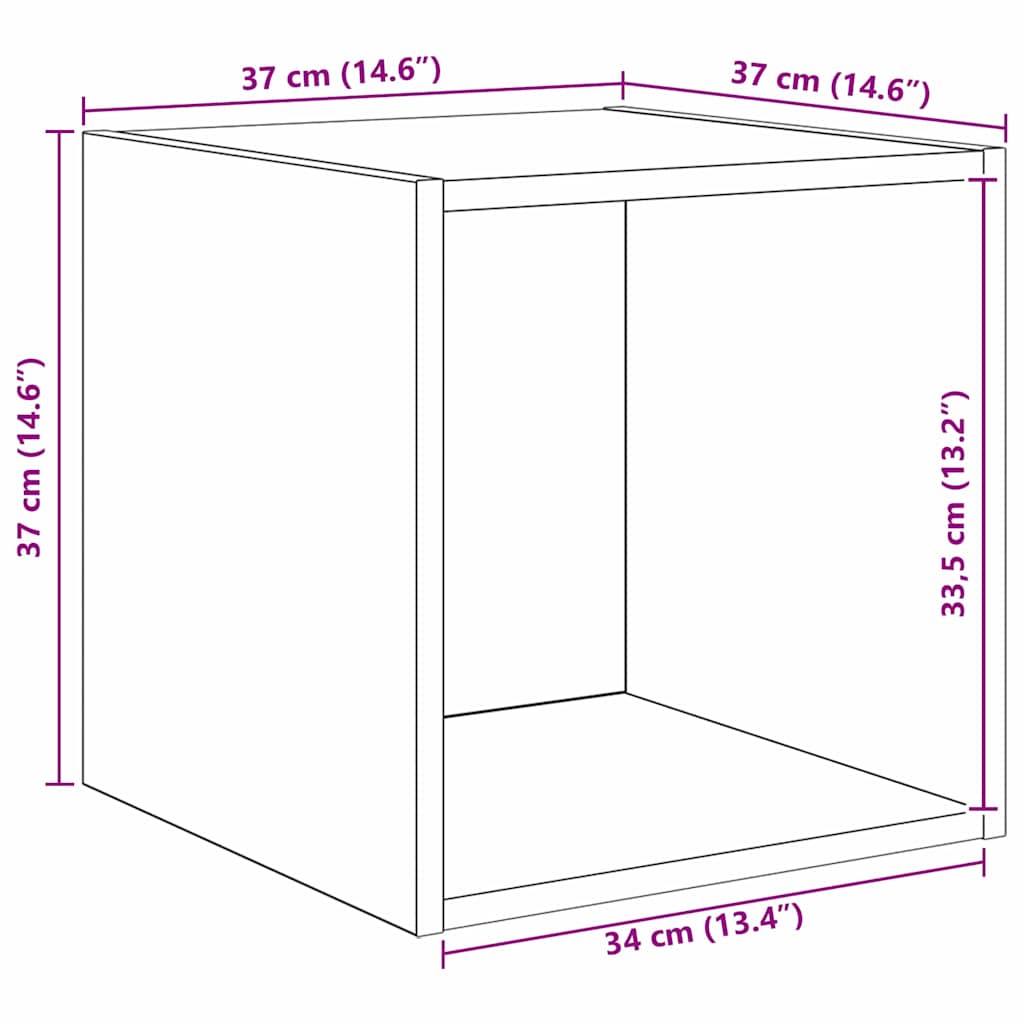 Tv-meubelset Wandgemonteerd 4 pcs Oud Hout Bewerkt hout – afbeelding 10