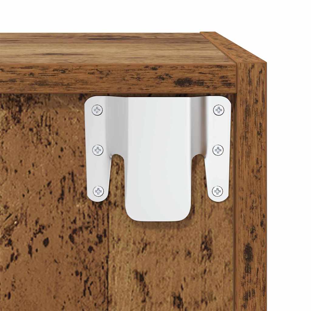 Tv-meubelset Wandgemonteerd 4 pcs Oud Hout Bewerkt hout – afbeelding 8