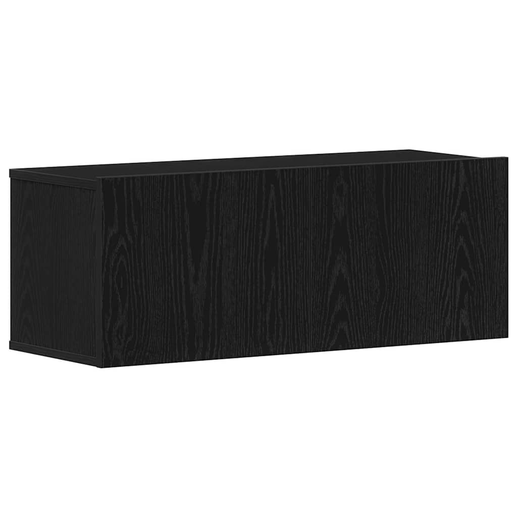 Tv-meubelset Wandgemonteerd 7 pcs Zwart Eiken Bewerkt hout – afbeelding 6