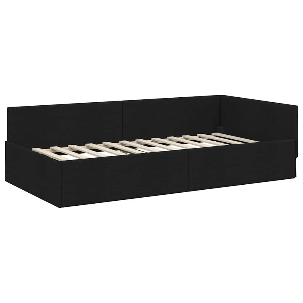 Hoekbedframe met Matras Anders met hoofdeinde 2 pcs Groen Stof – afbeelding 5