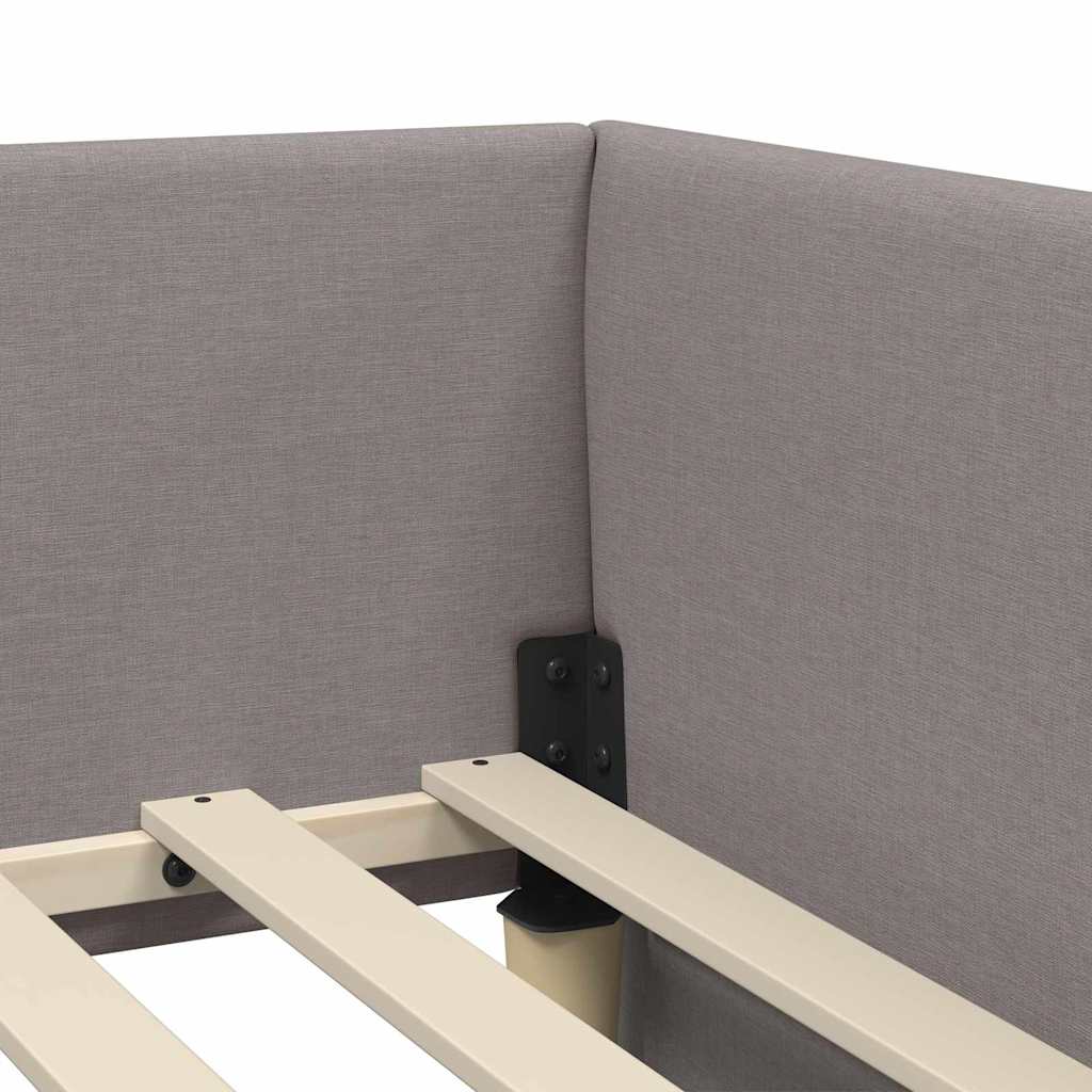 Hoekbedframe met Matras Anders met hoofdeinde 2 pcs Taupe Stof – afbeelding 10