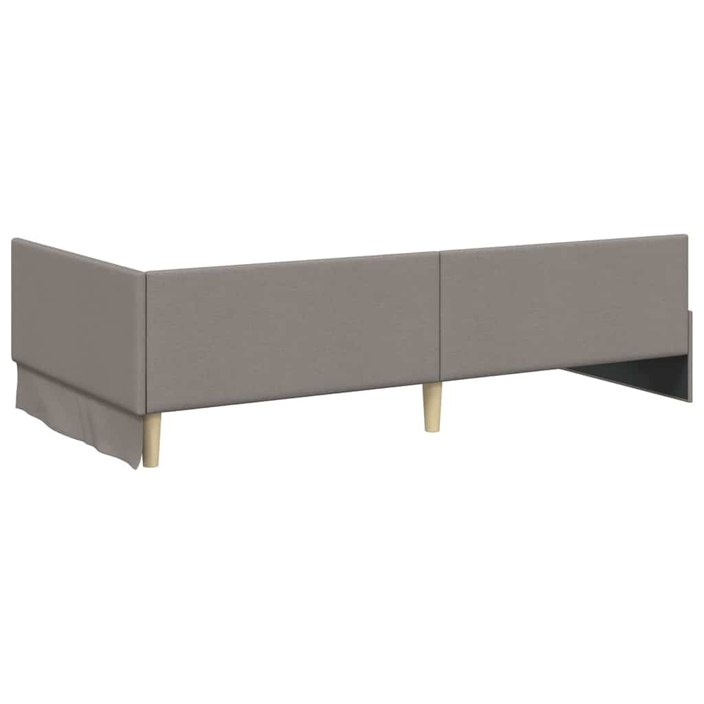 Hoekbedframe met Matras Anders met hoofdeinde 2 pcs Taupe Stof – afbeelding 9