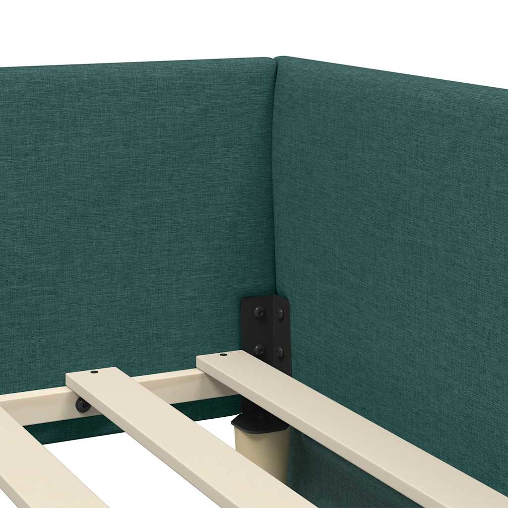 Hoekbedframe met Matras Anders met hoofdeinde 2 pcs Groen Stof – afbeelding 10