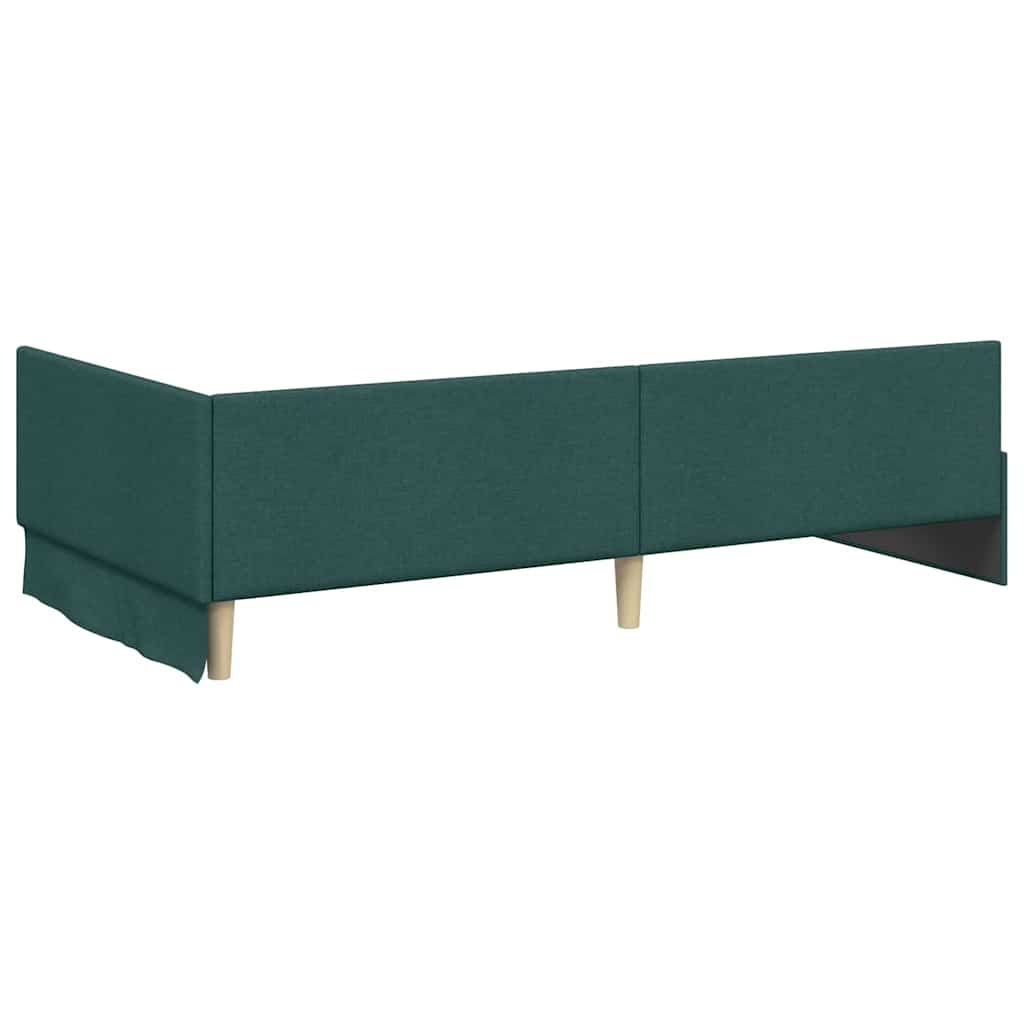 Hoekbedframe met Matras Anders met hoofdeinde 2 pcs Groen Stof – afbeelding 9