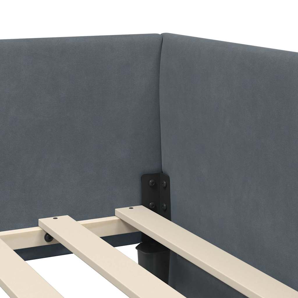 Hoekbedframe met Matras Anders 2 pcs Grijs Fluweel – afbeelding 10