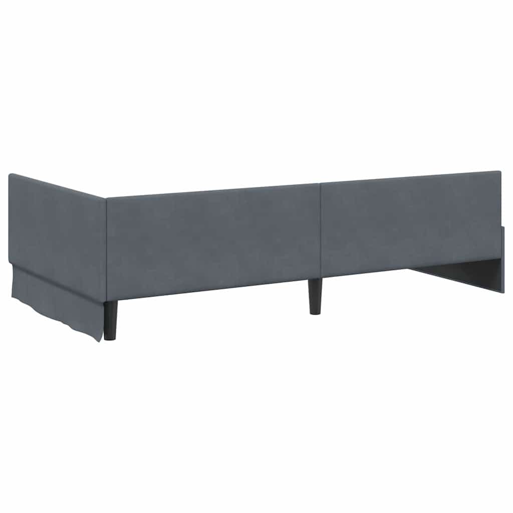 Hoekbedframe met Matras Anders 2 pcs Grijs Fluweel – afbeelding 9