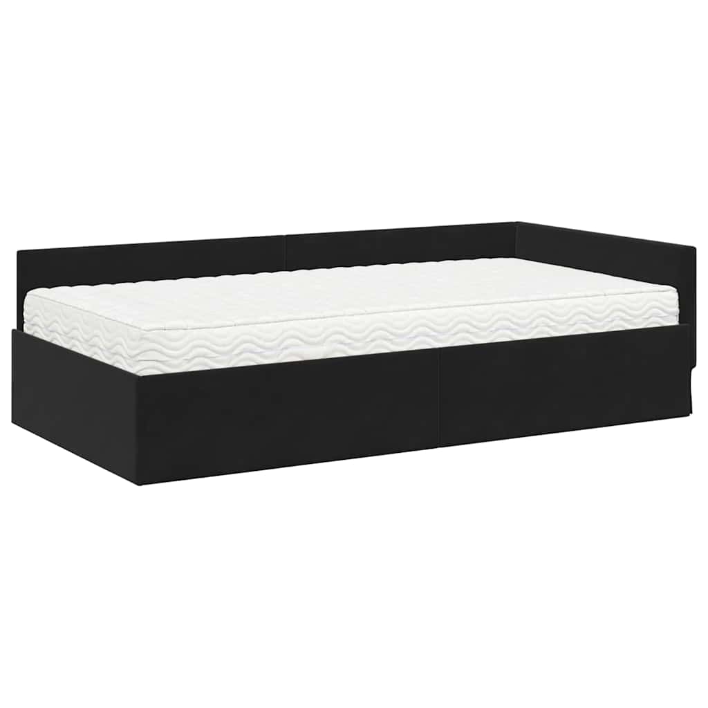 Hoekbedframe met Matras Anders 2 pcs Grijs Fluweel – afbeelding 4