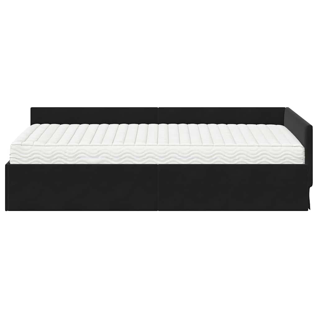 Hoekbedframe met Matras Anders 2 pcs Grijs Fluweel – afbeelding 5