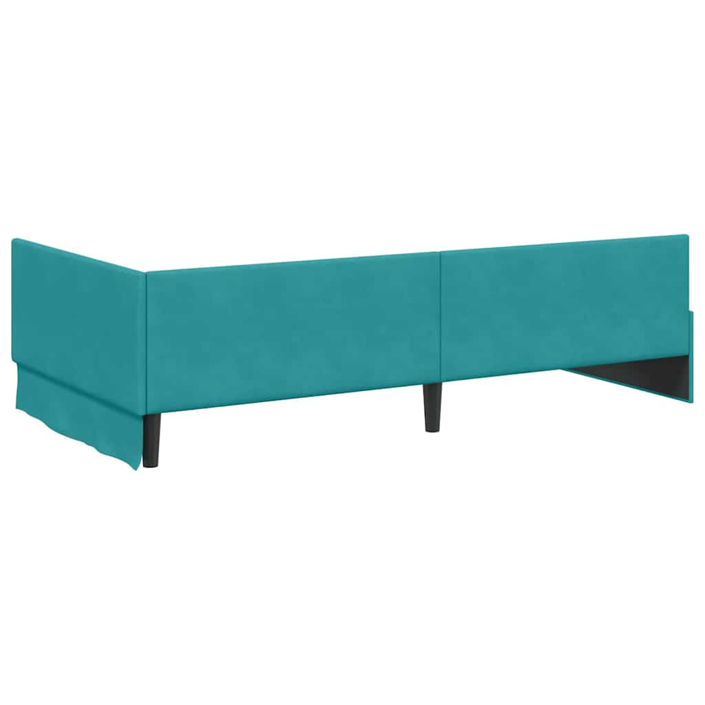 Hoekbedframe met Matras Anders 2 pcs Groen Fluweel – afbeelding 9