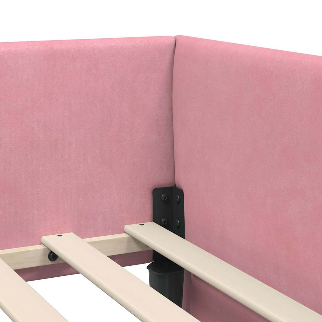 Hoekbedframe met Matras Anders 2 pcs Grijs Fluweel – afbeelding 10