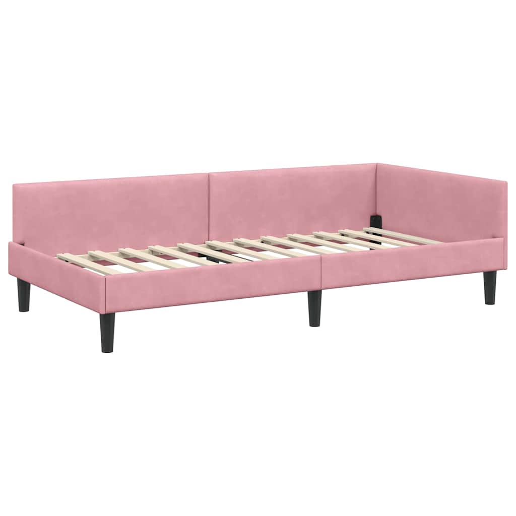 Hoekbedframe met Matras Anders 2 pcs Grijs Fluweel – afbeelding 6