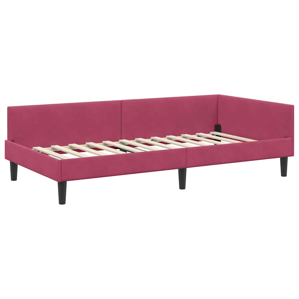 Hoekbedframe met Matras Anders 2 pcs Groen Fluweel – afbeelding 6