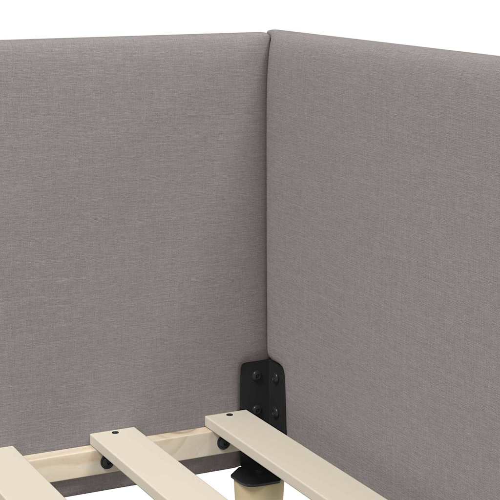 Hoekbedframe met Matras Anders met hoofdeinde 2 pcs Taupe Stof – afbeelding 10
