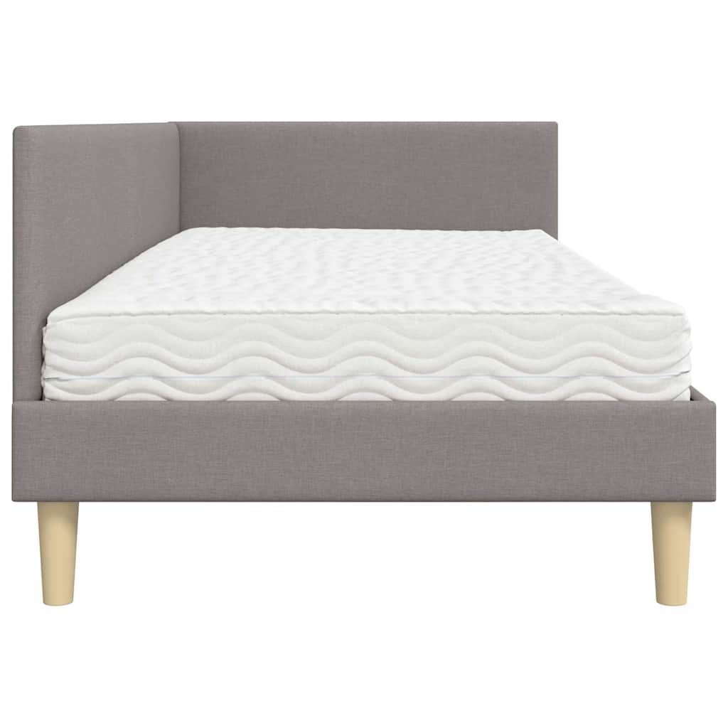 Hoekbedframe met Matras Anders met hoofdeinde 2 pcs Taupe Stof – afbeelding 8