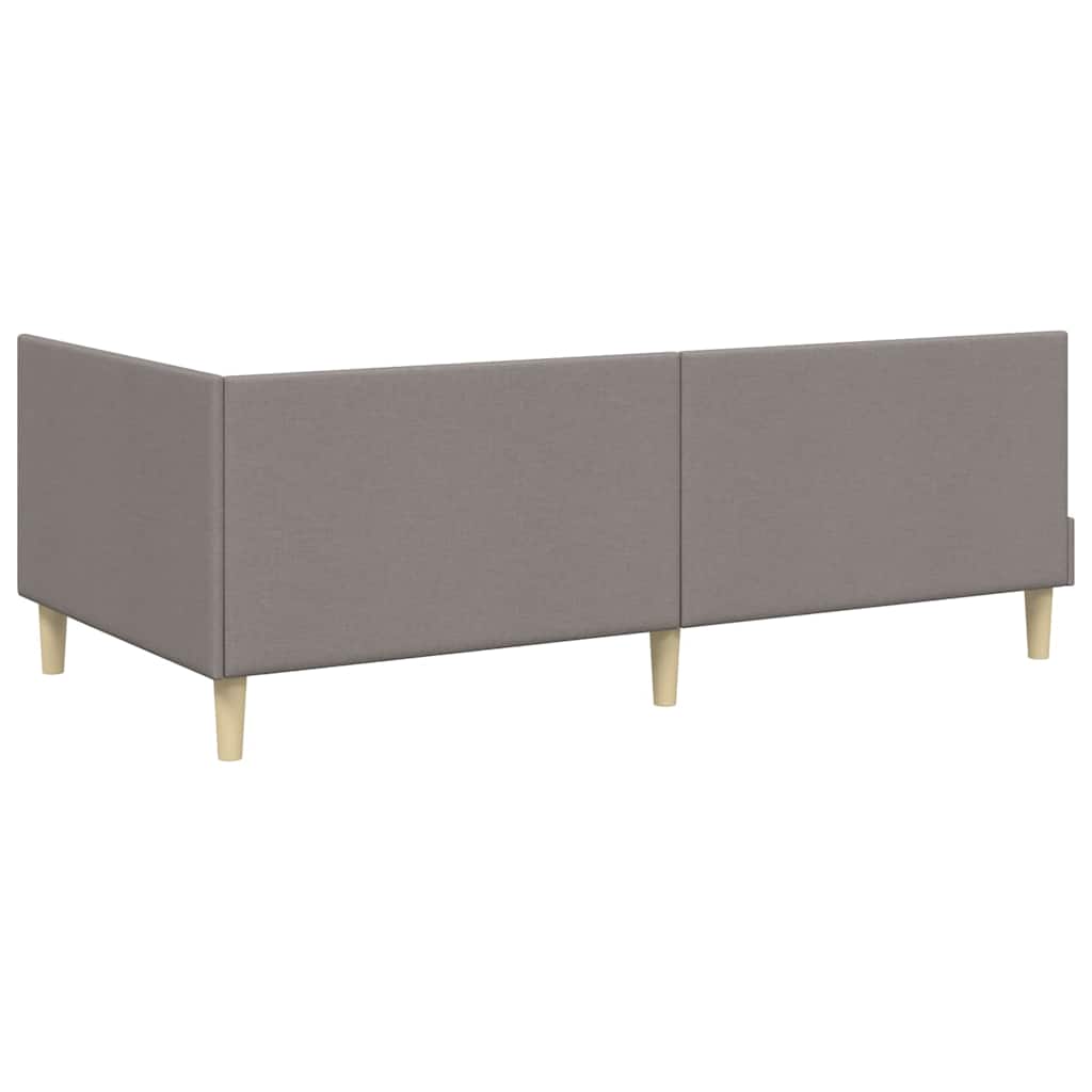 Hoekbedframe met Matras Anders met hoofdeinde 2 pcs Taupe Stof – afbeelding 9