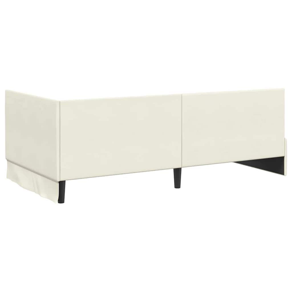 Hoekbedframe met Matras met hoofdeinde 2 pcs Crème Fluweel – afbeelding 9
