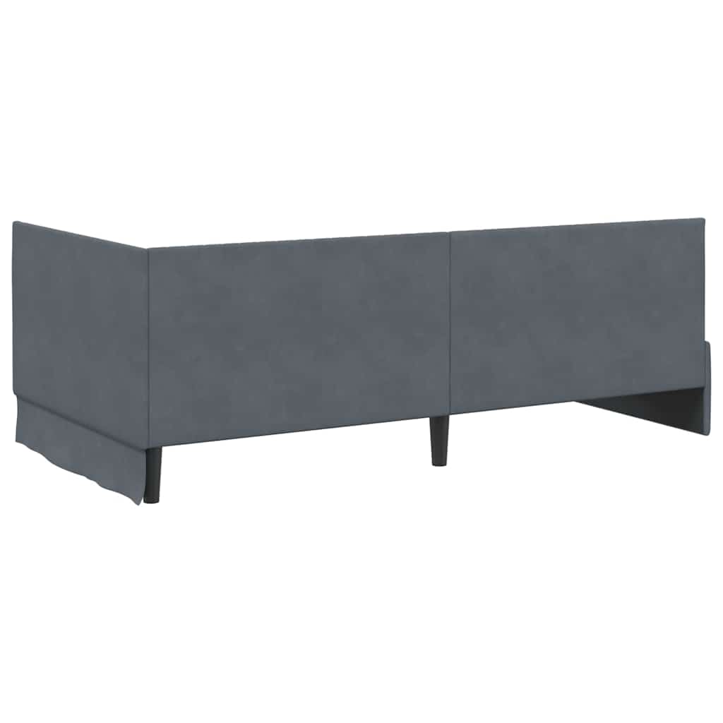 Hoekbedframe met Matras met hoofdeinde 2 pcs Grijs Fluweel – afbeelding 9