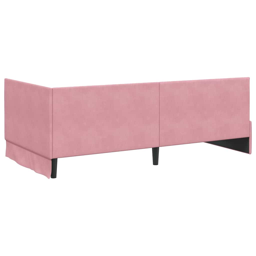 Hoekbedframe met Matras met hoofdeinde 2 pcs Grijs Fluweel – afbeelding 9
