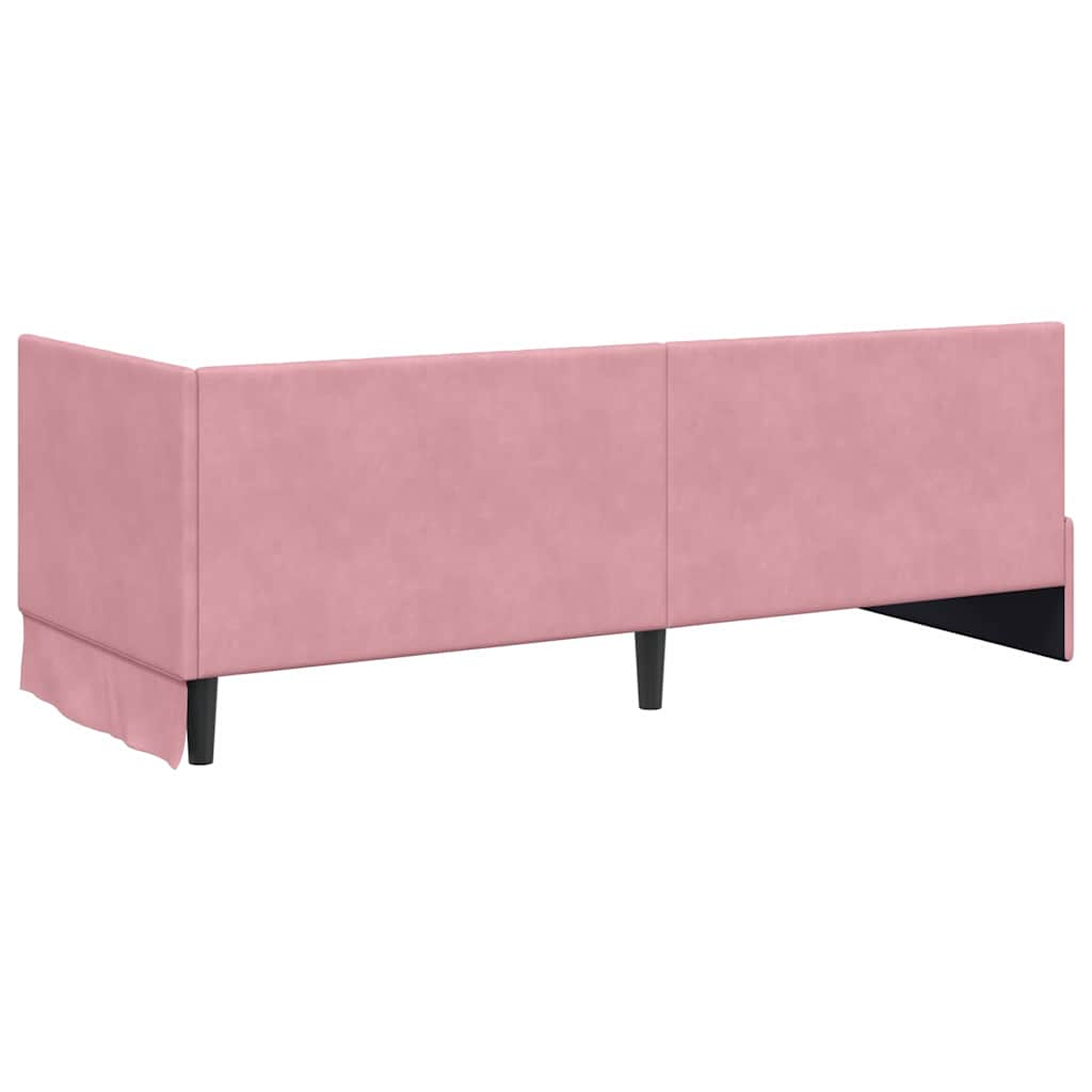 Hoekbedframe met Matras met matras 2 pcs Grijs Fluweel – afbeelding 9