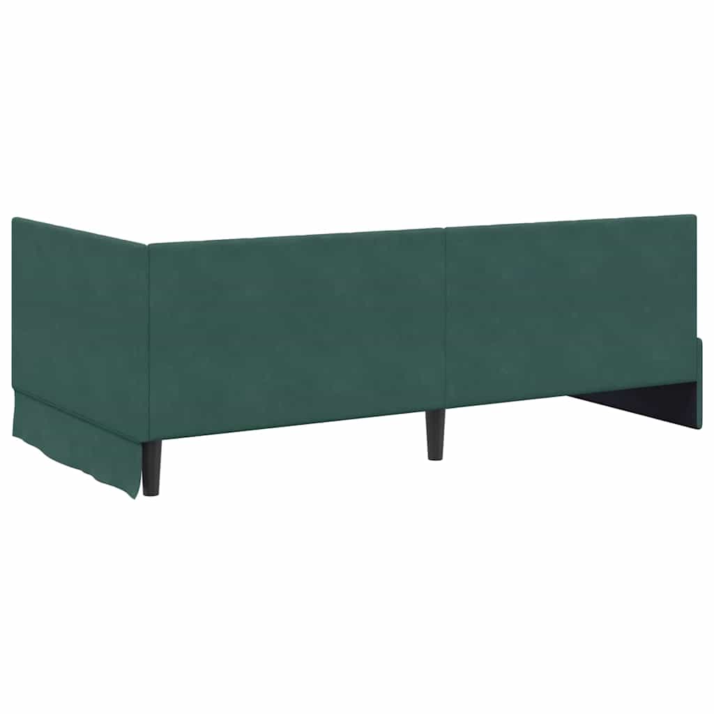 Hoekbedframe met Matras met hoofdeinde 2 pcs Groen Fluweel – afbeelding 9