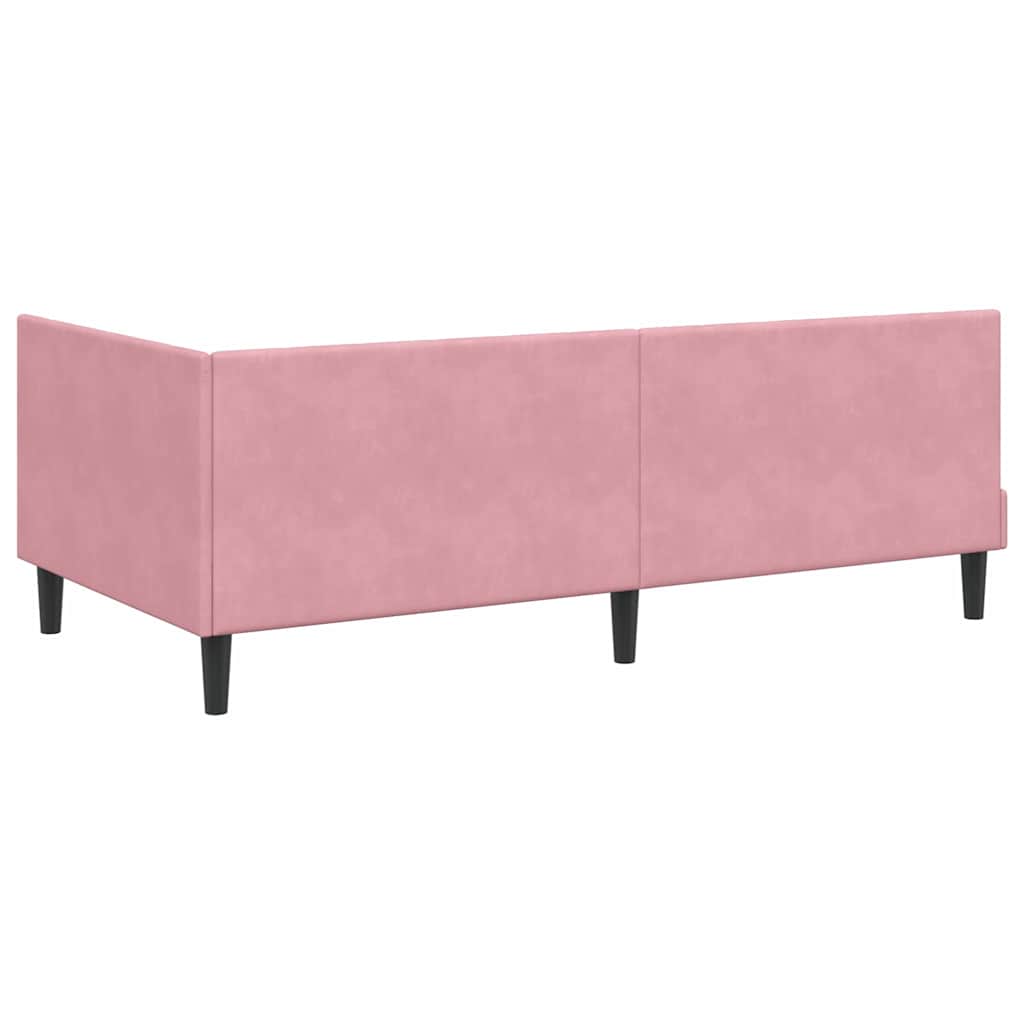 Hoekbedframe met Matras met hoofdeinde 2 pcs Grijs Fluweel – afbeelding 9