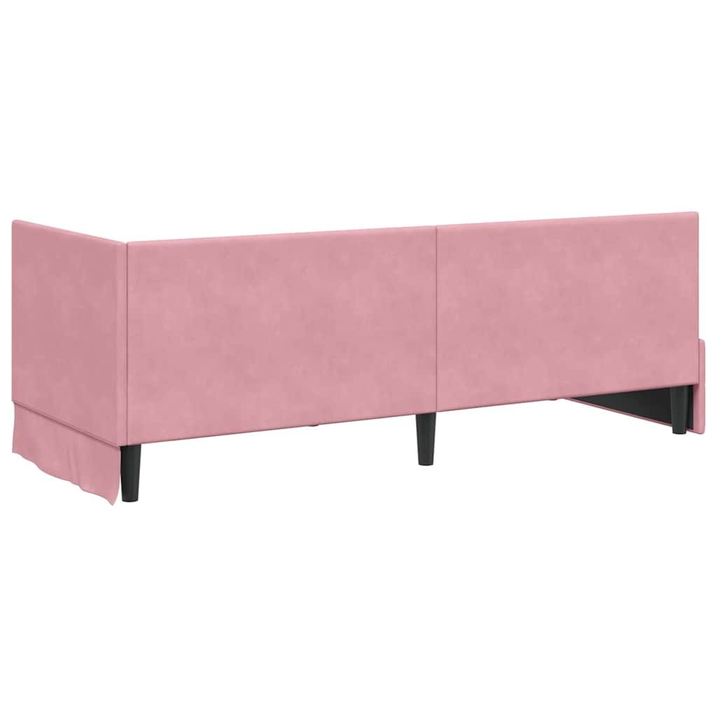 Hoekbedframe met Matras met hoofdeinde 2 pcs Grijs Fluweel – afbeelding 9