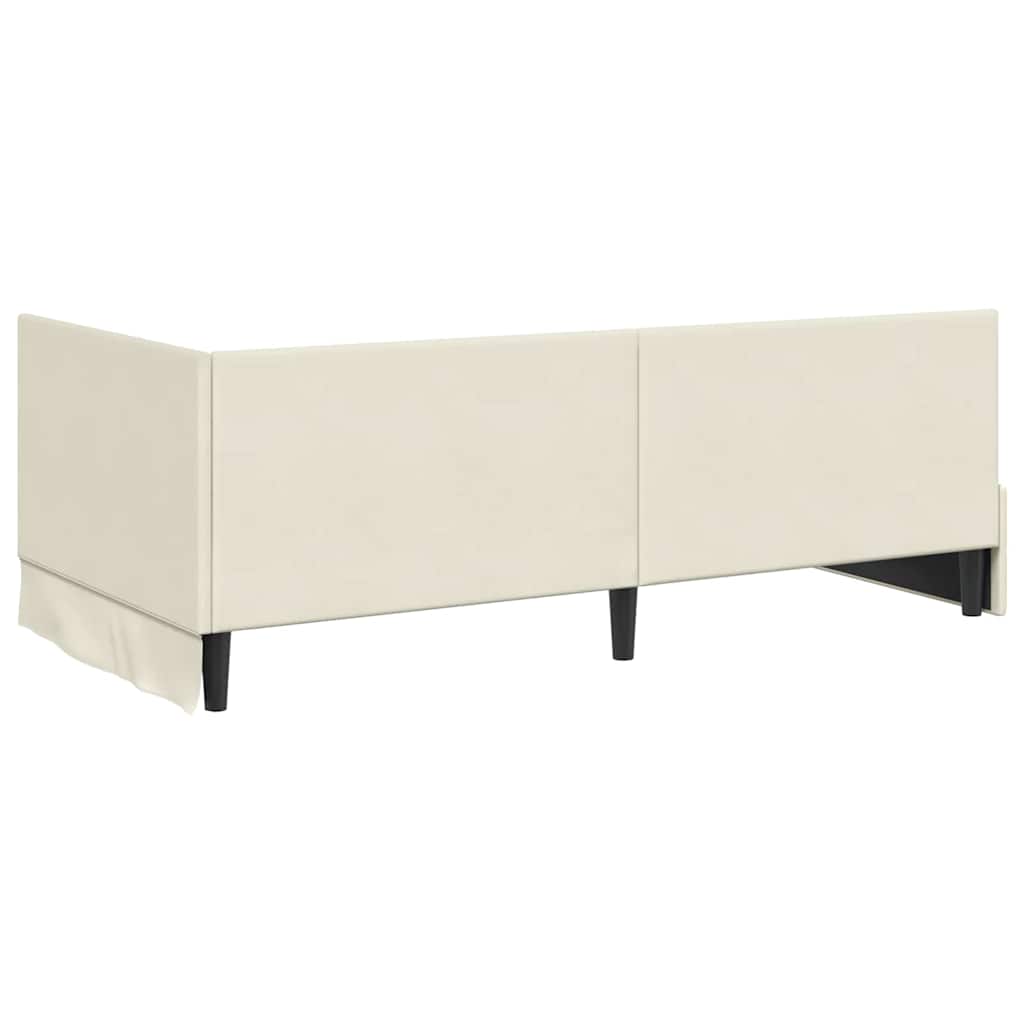 Hoekbedframe met Matras met hoofdeinde 2 pcs Crème Fluweel – afbeelding 9