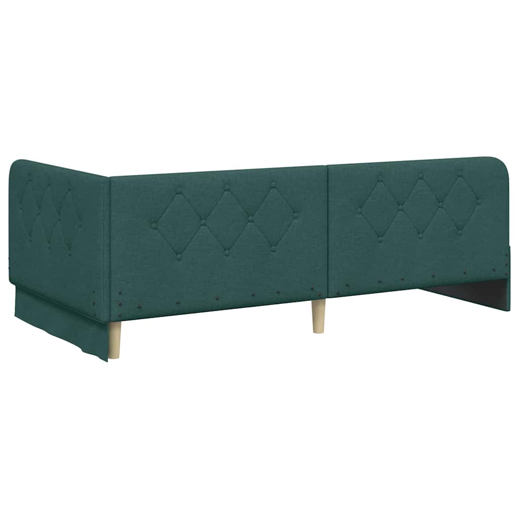 Hoekbedframe Donkergroen 90 x 200 cm Stof – afbeelding 9