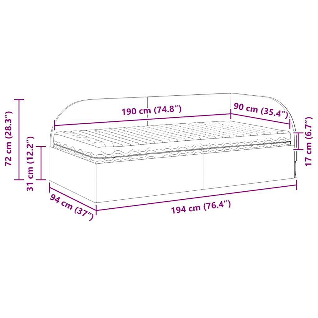Hoekbedframe met Matras met hoofdeinde 2 st Lichtgrijs Fluweel – afbeelding 12