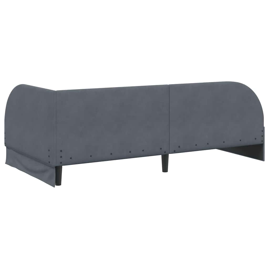 Hoekbedframe met Matras met hoofdeinde 2 pcs Grijs Fluweel – afbeelding 9