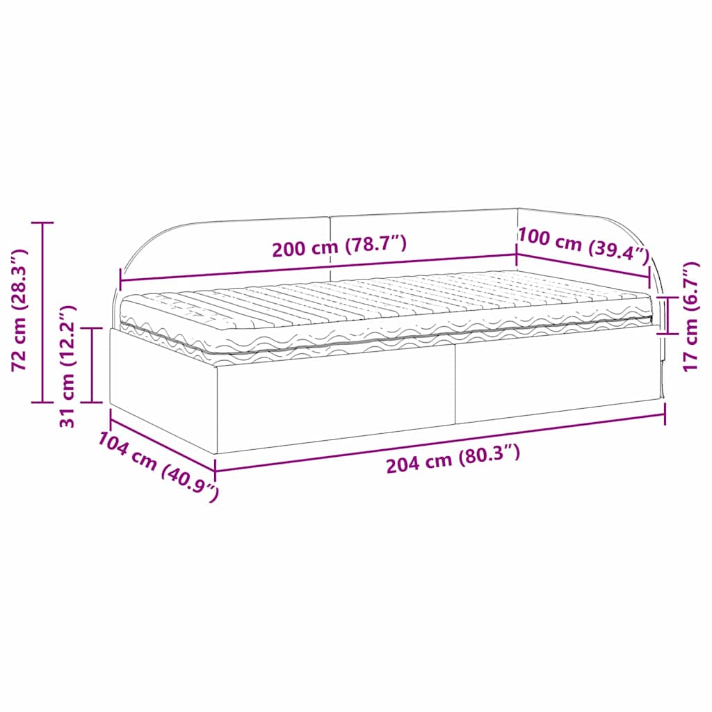 Hoekbedframe met Matras met hoofdeinde 2 pcs Lichtgrijs Fluweel – afbeelding 12