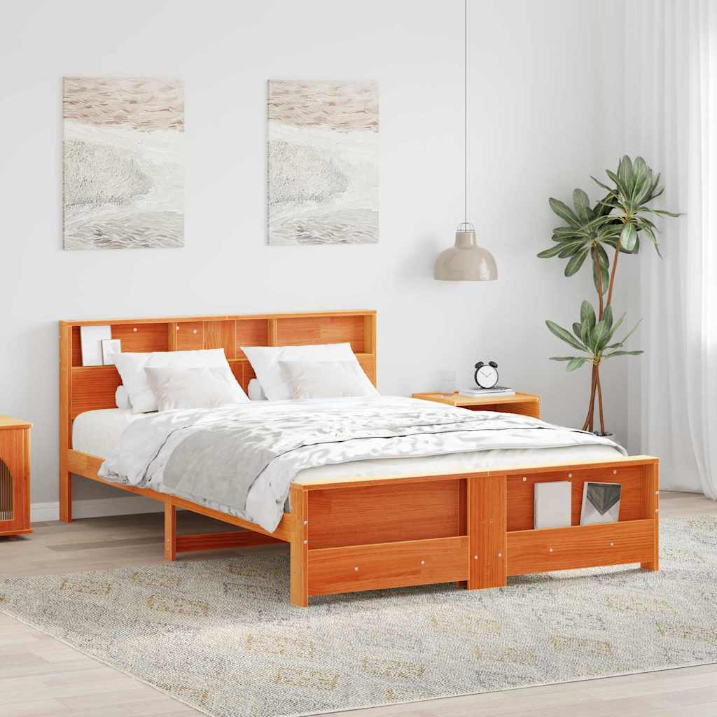 Bedframe met hoofdeinde Wasbruin 160 x 200 cm Bewerkt hout – afbeelding 1