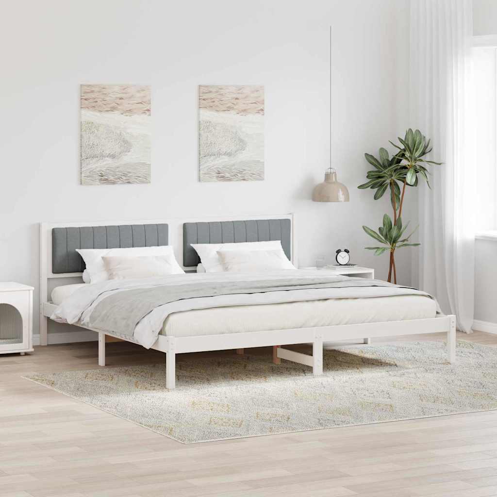 Bedframe Lichtgrijs 200 x 200 cm Massief grenenhout – afbeelding 1