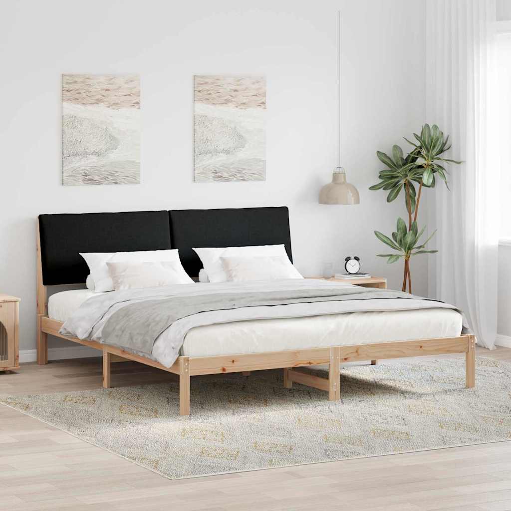 Bedframe Bruin en zwart 180 x 200 cm Massief grenenhout – afbeelding 1