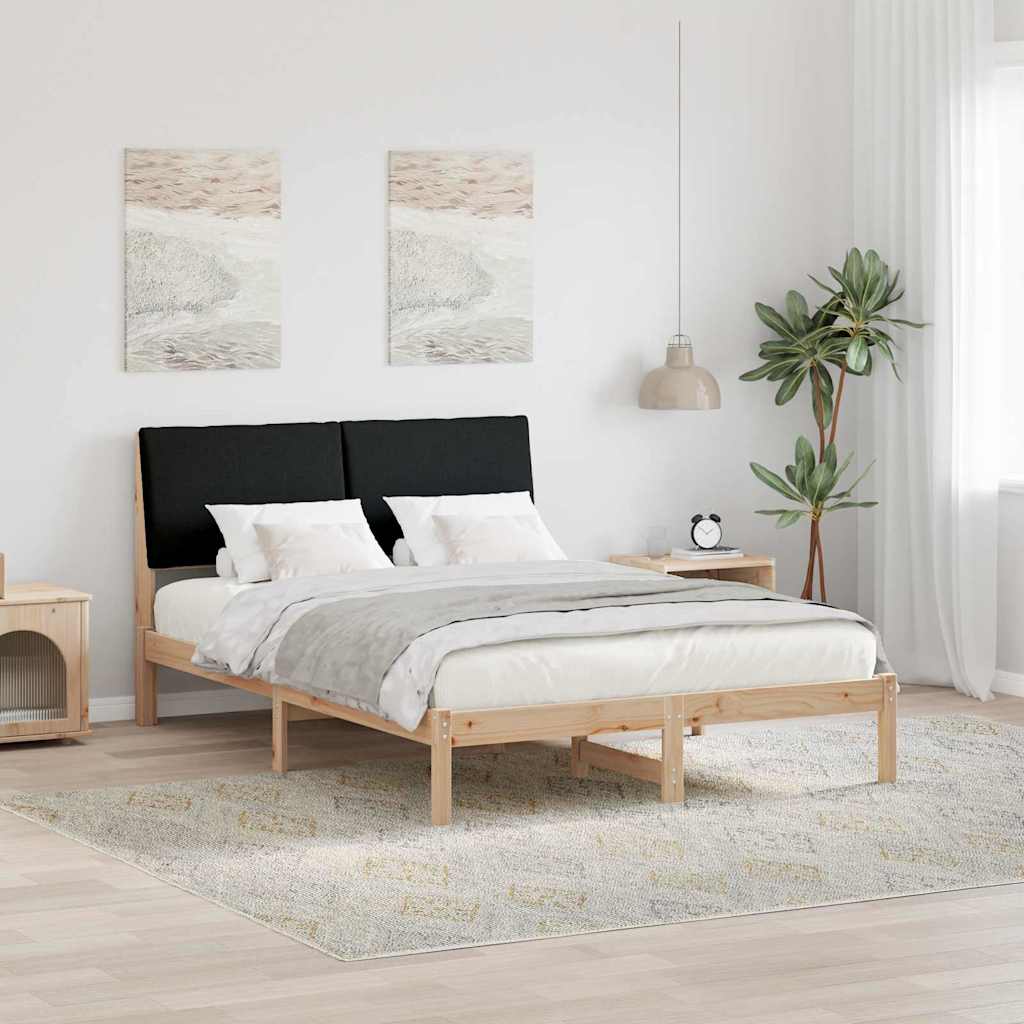 Bedframe Bruin en zwart 150 x 200 cm Massief grenenhout – afbeelding 1