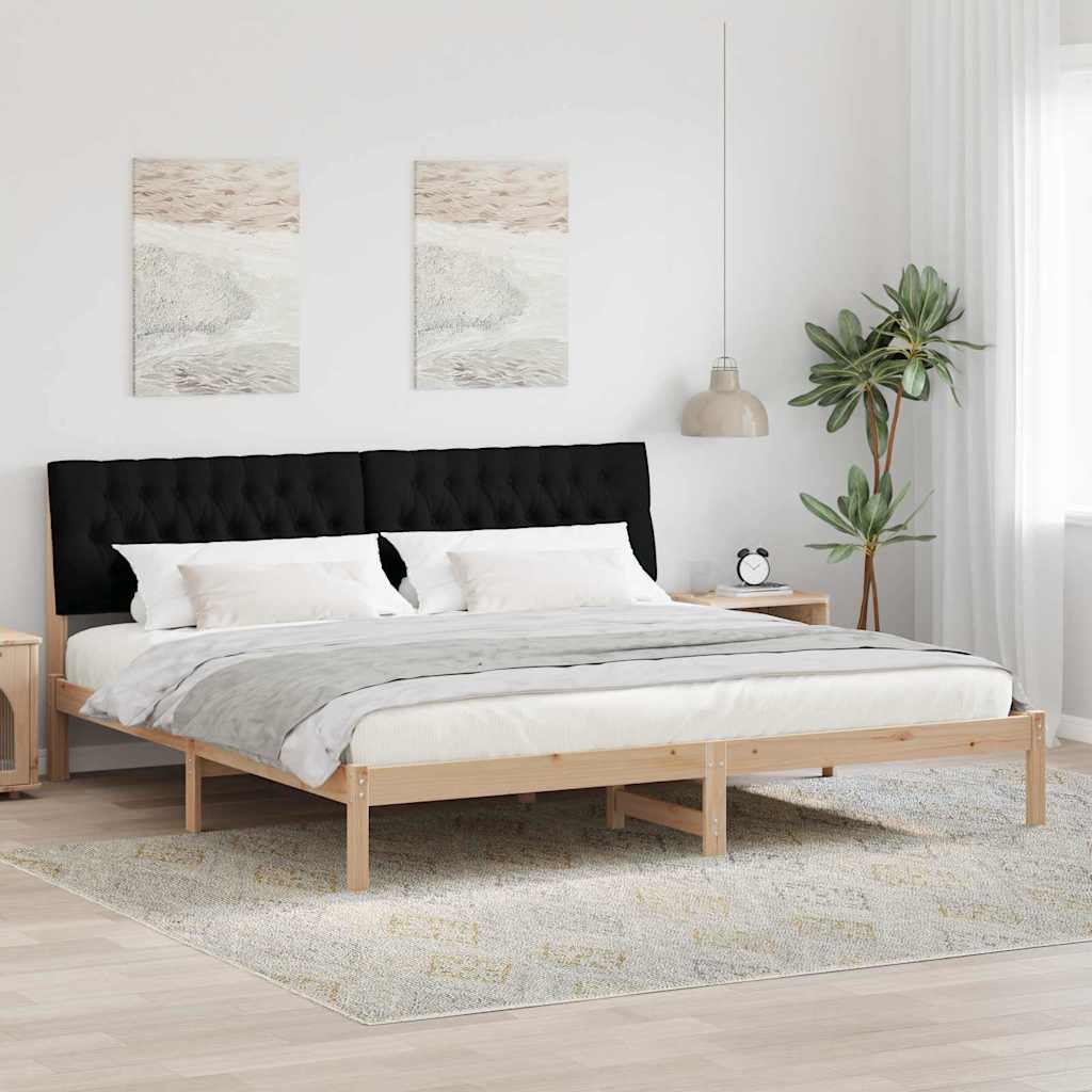 Bedframe met Gevoerd Hoofdgedeelte Bruin 200 x 200 cm – afbeelding 1