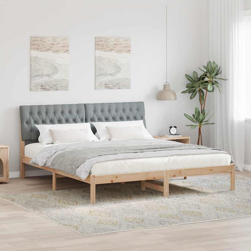 Bedframe met Gevoerd Hoofdgedeelte Bruin 180 x 200 cm – afbeelding 1
