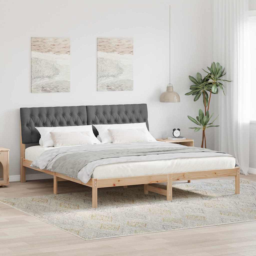 Bedframe met Gevoerd Hoofdgedeelte Bruin 180 x 200 cm – afbeelding 1
