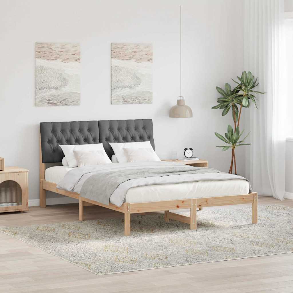 Bedframe met Gevoerd Hoofdgedeelte Bruin 160 x 200 cm – afbeelding 1