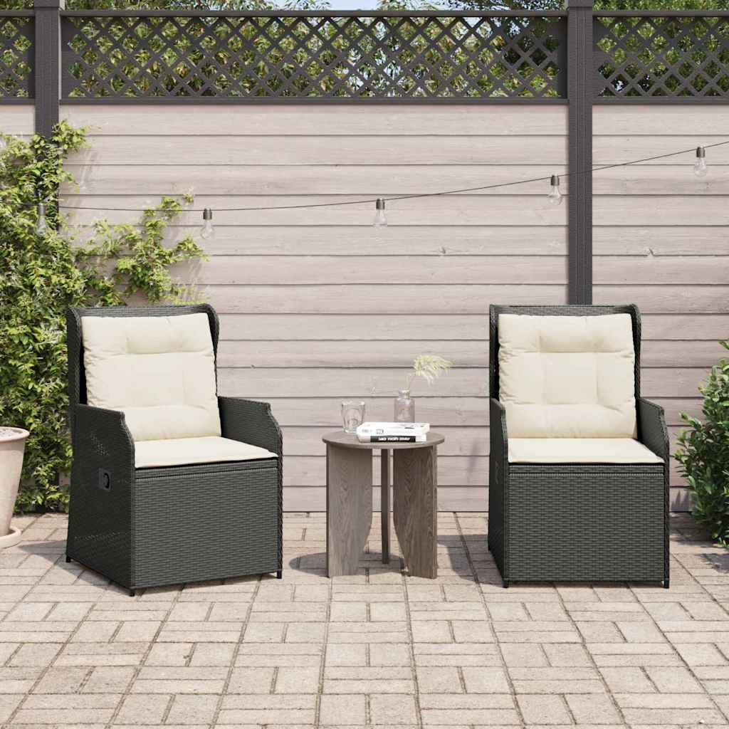 Tuinbank 2 pcs Zwart poly rattan – afbeelding 1