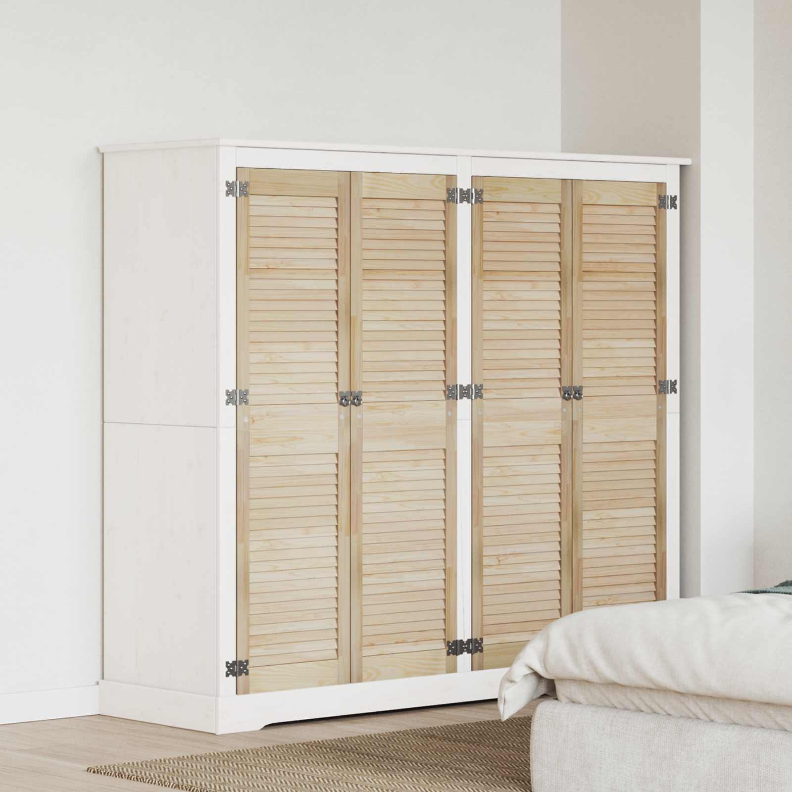 Kastdeur 4 pcs Naturel 140,5 x 2,1 x 39,5 cm Massief grenenhout