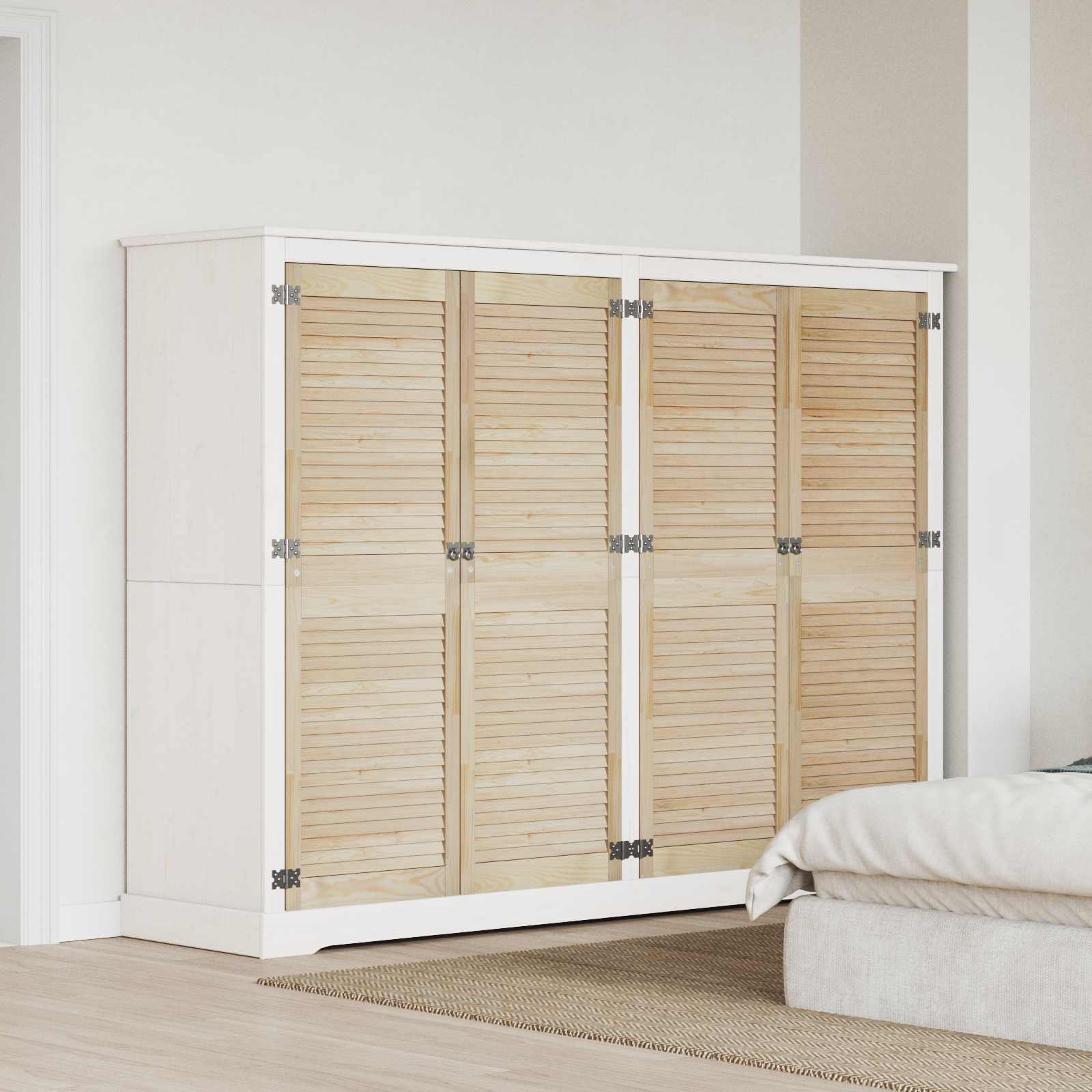 Kastdeur 4 pcs Naturel 49,5 x 2,1 x 140,5 cm Massief grenenhout