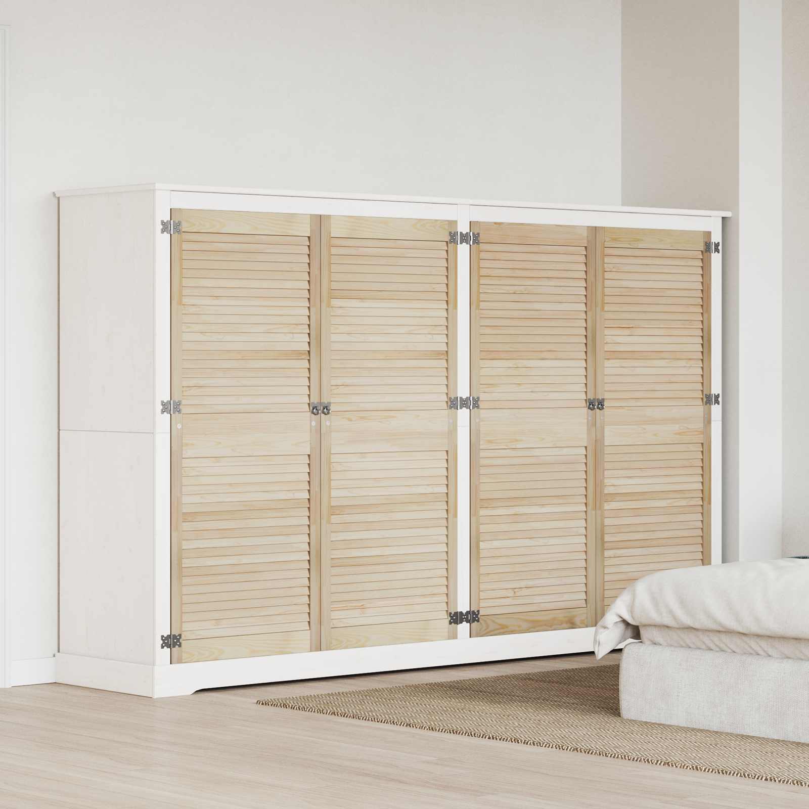 Kastdeur 4 pcs Naturel 140,5 x 2,1 x 59,5 cm Massief grenenhout