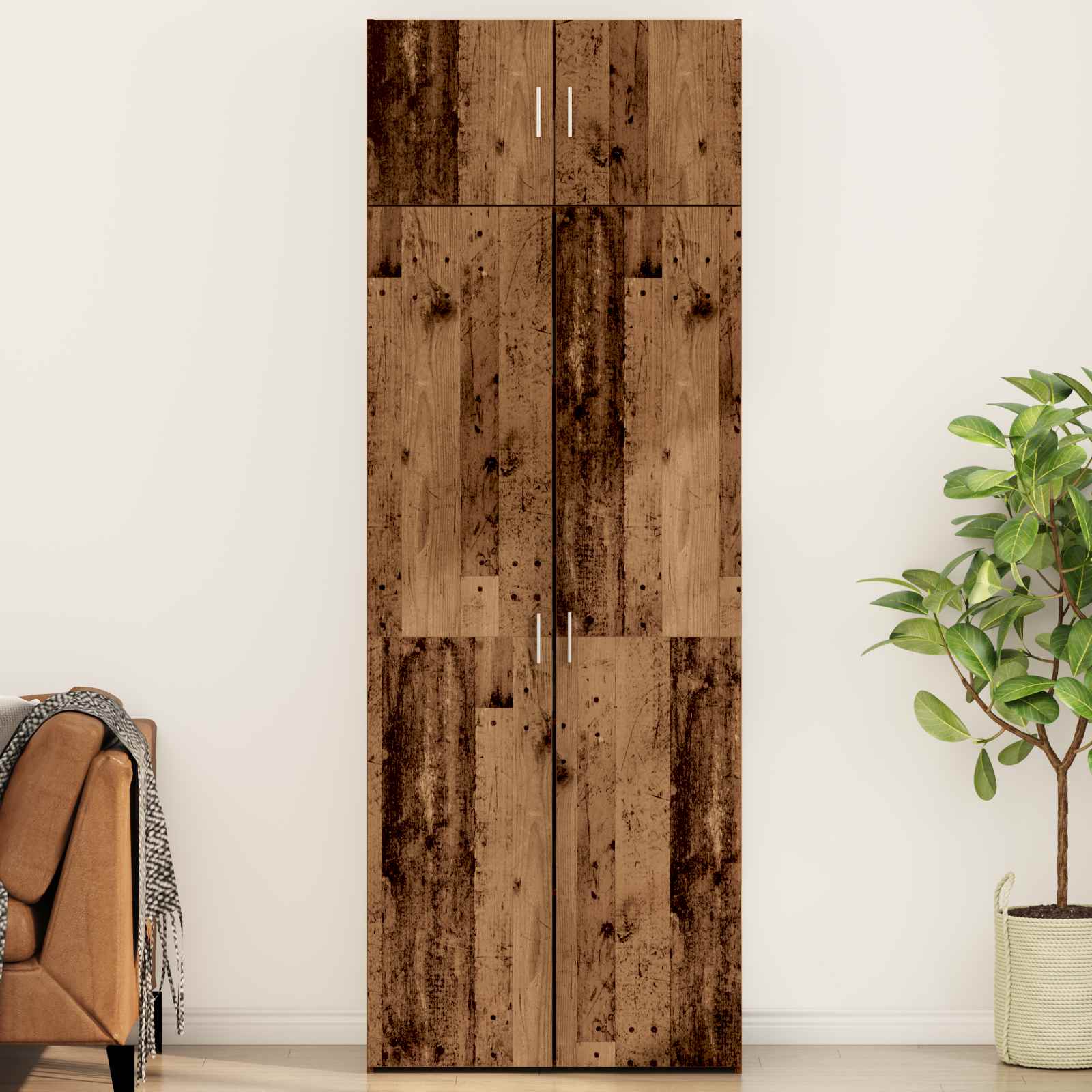 Opbergkast 2 pcs Oudhout 80 x 42,5 x 225 cm