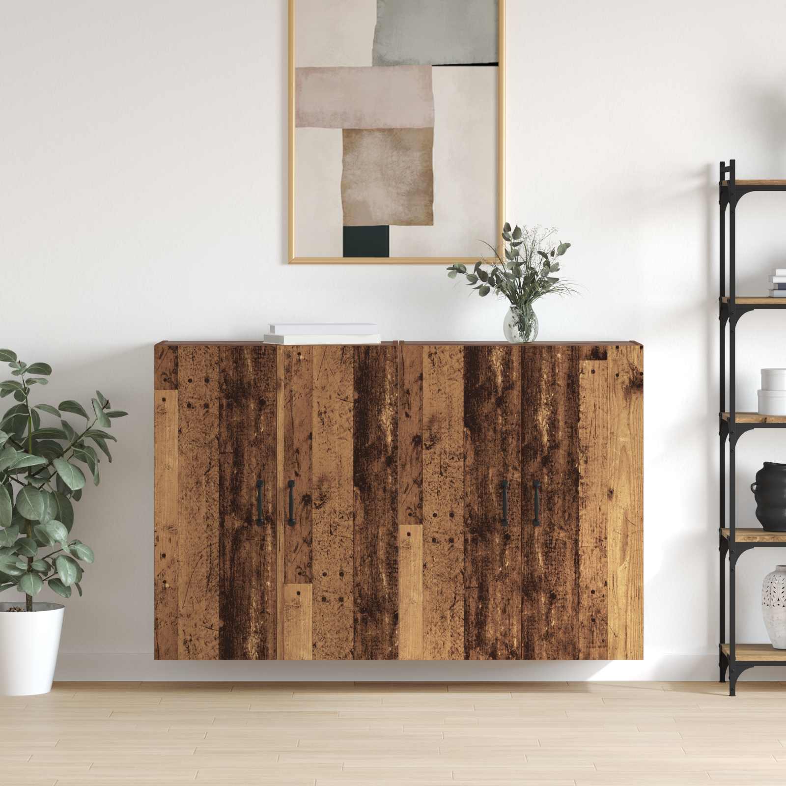 Wandkast 2 pcs Oudhout 69,5 x 34 x 90 cm Bewerkt hout